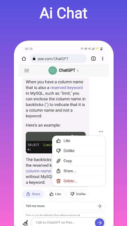 Poe AI ChatGPT 1.0 МОД (Полная Версия)